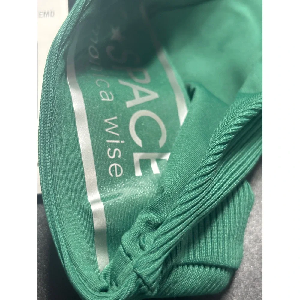 L*Space Winona Bottom Classic Emerald Green Ribbed V-Front Bikini Bottom RHWIC24